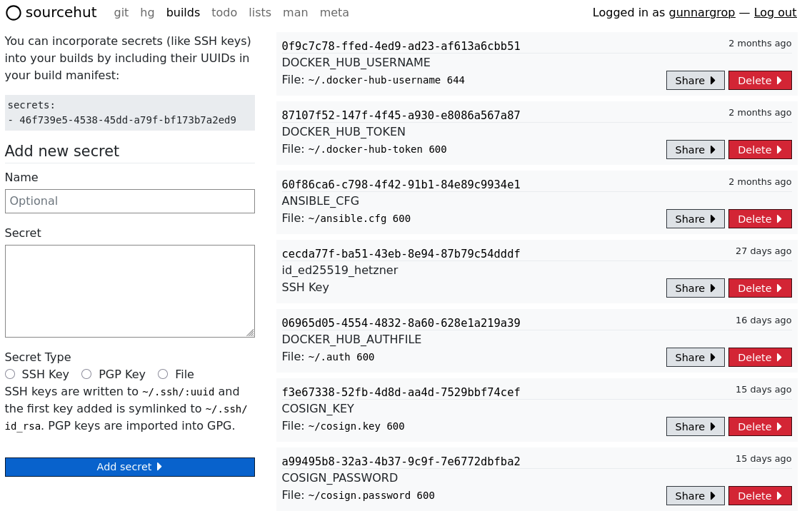 sourcehut secrets image
